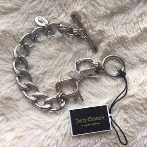 NWT Juicy Couture Silver Bow Bracelet